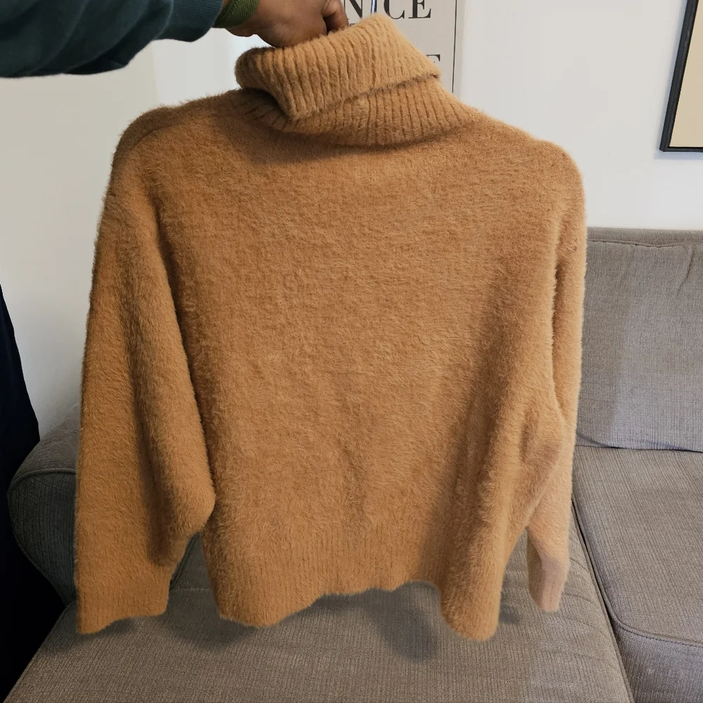 Calia by Carrie Underwood Cozy Tan Brown Comfy Turtleneck Sweater Size Medium - Picture 5 of 5